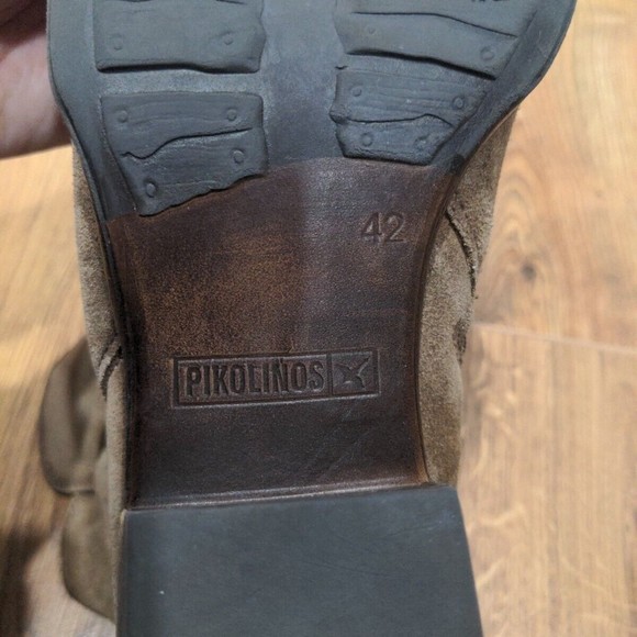 Pikolinos Women's Size 42 EU Ankle Buckle Booties Suede Leather Tan Slouchy Zip - Picture 7 of 13